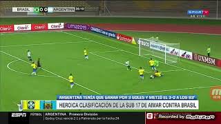 Sudamericano sub 17- Brasil vs Argentina (0-3)