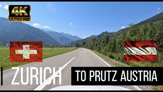 Driving from Zurich Switzerland to prutz Austria