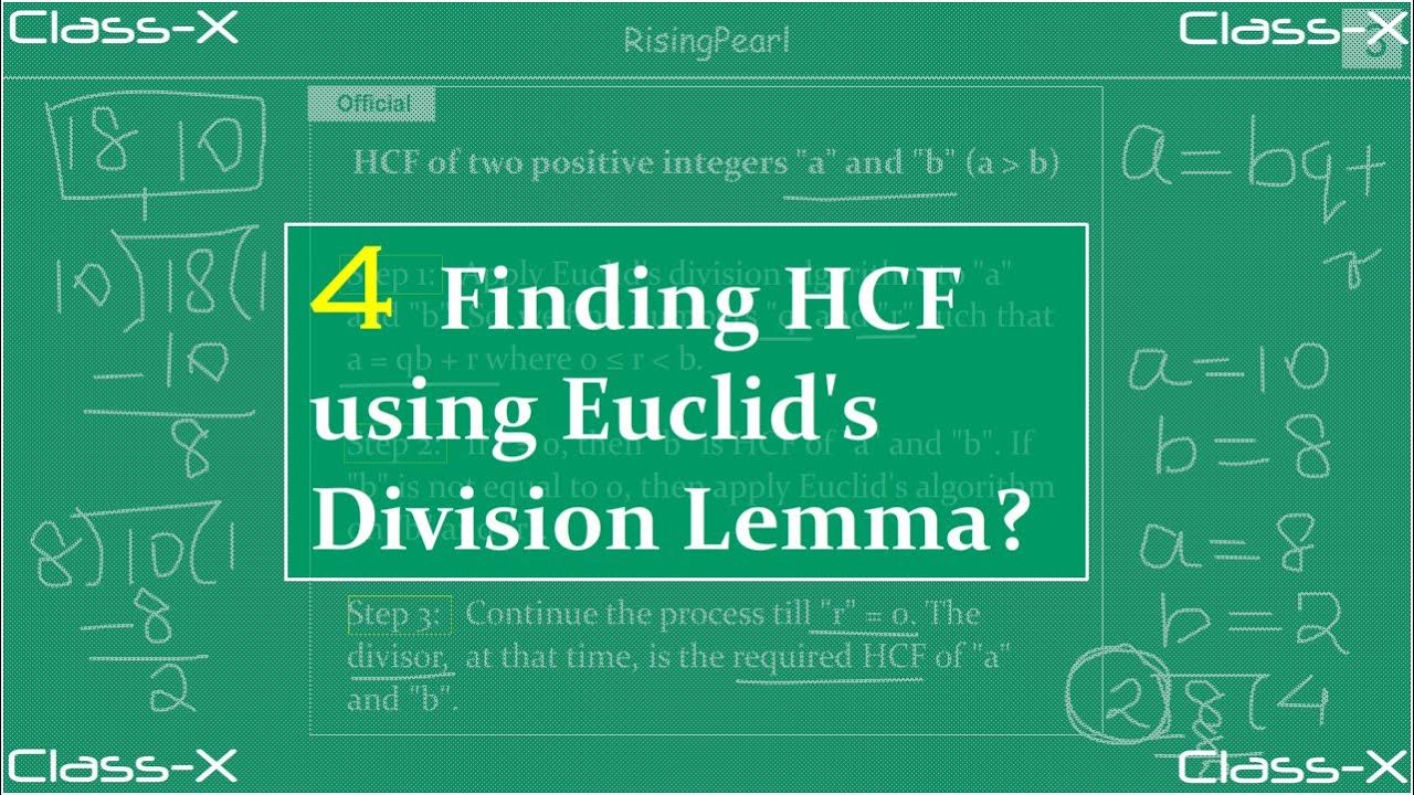 Real Numbers - Finding HCF Using Euclids Division Lemma - YouTube