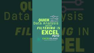 Easy Quick Data Analysis while Filtering in Excel