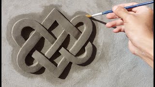 It's amazing how I made a Celtic knot step by step with cement