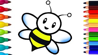 Drawing bee |  Draw a picture of bees for children Bolalar uchun oson rasmchizish