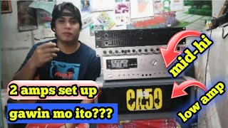 set up 2 amplifier with equalizer and crossover/mid/hi/low..vlog#16