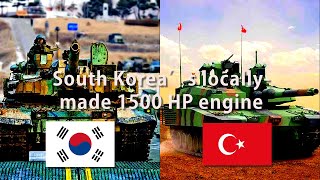 South Korean-made 1500 HP engine for the K2 Black Panther and 500 Turkish Altay tanks