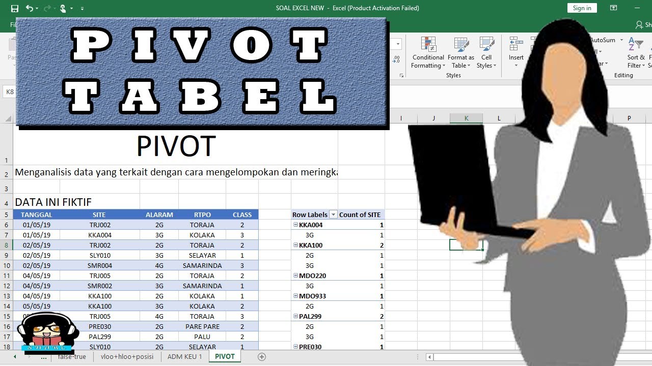 CARA MUDAH MEMBUAT PIVOT TABEL - YouTube