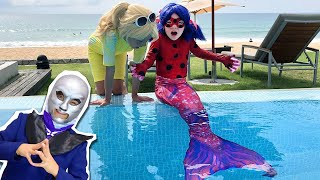 Transformation of LADYBUG into MERMAID 🐞 MIRACULOUS Cartoon Characters Pranks