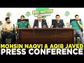 PCB Chairman Mohsin Naqvi and Member Selection Committee Aqib Javed Press Conference | PCB | MA2A