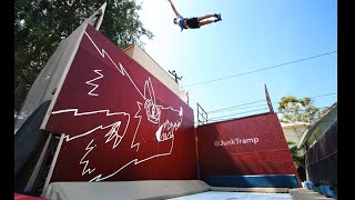 CIRCUS ACROBATS ON BACKYARD TRAMPOLINE WALL - JunkTramp