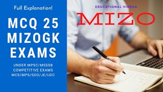 Mizo History/General Knowledge Q&A | MPSC/MSSSB hnuaia Exam hrang hrang atana pawimawh GK/GS/History