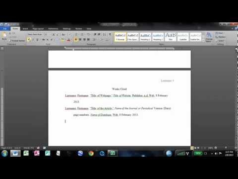 How to make an MLA Works Cited page in Word How to make an MLA Works Cited page in Word