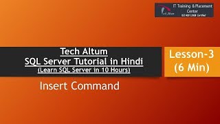 Insert Command in SQL | SQL Server Tutorial in Hindi | Lesson - 3
