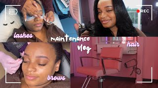 Maintenance Vlog 💇‍♀️| trying Cecred shampoo | brow stain + lashes | Florida girl beauty