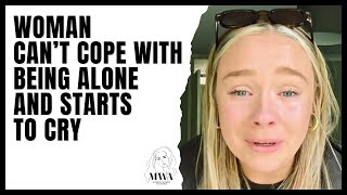 Woman Can't Cope With Being Alone And Starts To Cry. Modern Women Crying Online