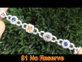 unique 10.01 carat vvs multi color sapphire diamond 14k white gold tennis bracelet