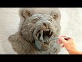 Amazing and meticulous - Watch him successfully create a lifelike tiger head relief