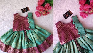 Trendy pattu pavadai cutting and stitching in Tamil ( 1 year old )