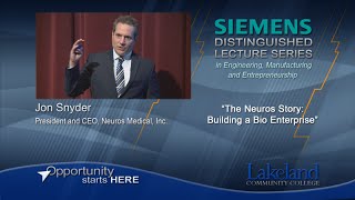 Siemens Distinguished Lecture Series - The Neuros Story: Building a Bio Enterprise