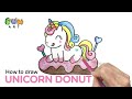 How to Draw UNICORN DONUT~! VERY EASY!!!