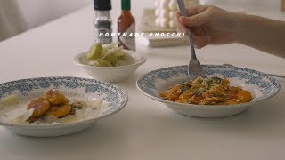 도전! 집에서 감자뇨끼와 단호박뇨끼 만들기 : I made gnocchi 2 ways at home  | Honeykki 꿀키