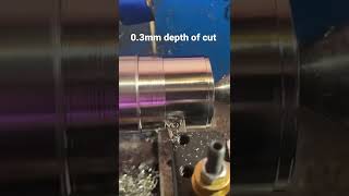 Cutting grade 5 titanium on the chinese mini lathe asmr