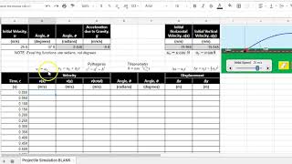 Tutorial 1 Projectile Motion Spreadsheet