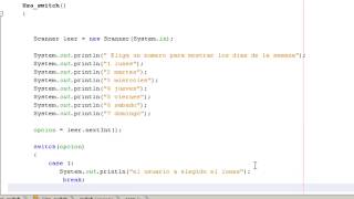 Curso de java Netbeans uso switch
