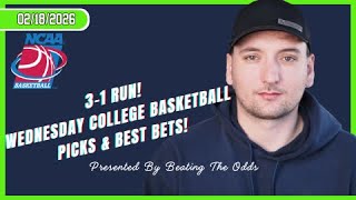 3-1 RUN! Wednesday College Basketball Picks for February 18th, 2026!