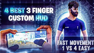 TOP 4 BEST CUSTOM HUD FREE FIRE 3 FINGER CLAW | BETTER THAN PC PLAYERS | THREE FINGER CUSTOM HUD