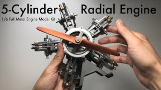 Building a 5-Cylinder Radial Engine Model Kit - 1/6  Full Metal Engine Model Kit