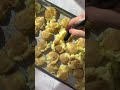 Everything smash potatoes with herb and garlic cream dip