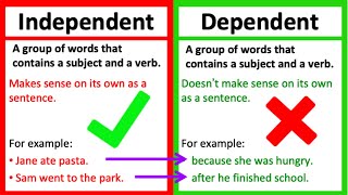 INDEPENDENT VS DEPENDENT CLAUSE | What's the difference? | Learn with examples