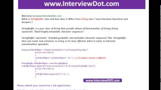 What is stringbuffer and how does it differs from string class java job interview