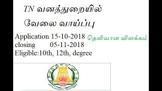 தமிழ்நாடு வனத்துறை 1178 பணிகளுக்கான தெளிவான விளக்கத்துடன்