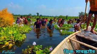 নৌকা চালিয়ে মাছ শিকার! || লাফিয়ে তোলে নৌকায় মাছ ||