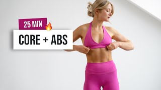 25 MIN INTENSE CORE + ABS Workout - No Equipment, Home Workout for strong and de