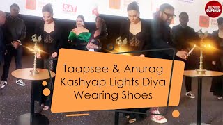 Taapsee And Anurag Kashyap Lights Diya Wearing Shoes | Taapsee Pannu, Anurag Kashyap