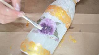 Decoupage Bottle Paint - Ευκολο και γρηγορο Ντεκουπαζ