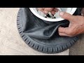 HOW TO MAKE TUBELESS INTERIOR TVS CUSTOMIZE STRETCHED RIM/TIRE 3 WHEELER 400-8- / 8-8