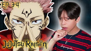 SUKUNAS AURA IS CRAZY! Jujutsu Kaisen Episodes 3-4 REACTION