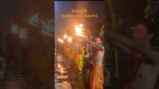 ✨ Witness the divine glow of the Godavari Aarti in Nashik, mirrors the Ganga Aarti #nashik #ganga