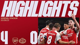 HIGHLIGHTS | Arsenal vs PSV Eindhoven | Champions League | Saka, Trossard, Gabriel Jesus, Odegaard