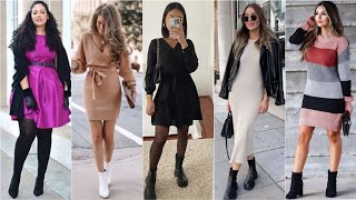 OUTFITS con VESTIDOS y BOTINES 2023 TENDENCIAS LOOKS con BOTINES