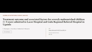 Treatment outcome and associated factors for severely malnourished children (1–5 year... | RTCL.TV