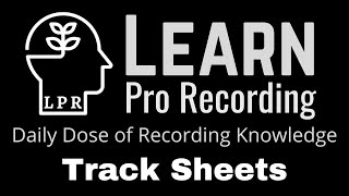 Recording Studio Track Sheet