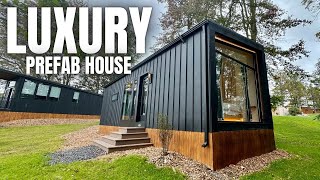 This NEW amish made prefab house can be SHIPPED NATIONWIDE! Tiny House Cabin Tour