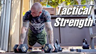 Power Building Military Circuit (dumbbell burpees, heavy swings and dips)