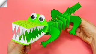 How to Make a Crocodile Paper - moving paper toys - easy paper crafts