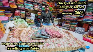 chickpet wholesale designer saree's | single saree available | courier available |Bangalore Shopping