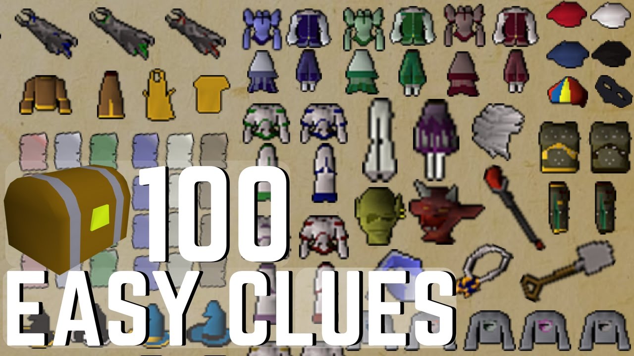 Loot From 100 Easy Clues - Clue Scroll Completion - YouTube