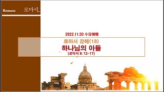 [20221130] 수요예배 / 하나님의 아들 (로마서 8:12-17)